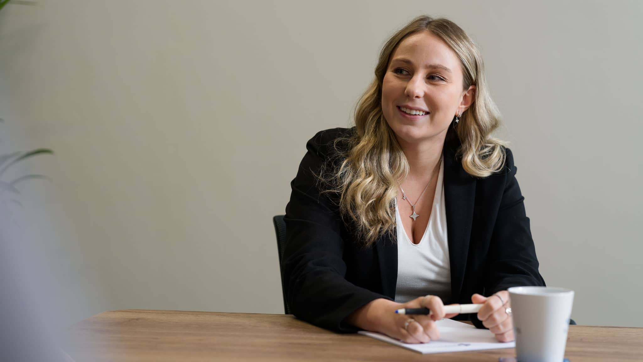 Jess Priestley in a meeting